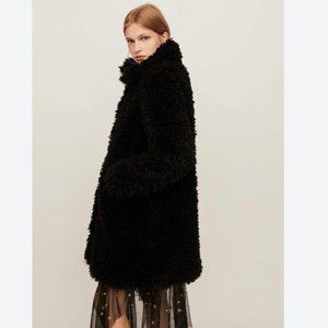 NWT MAJE Gordon Faux Fur Coat Size 36
